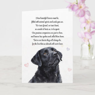 Dog Sympathy Loss Black Lab Spiritual Poem Card