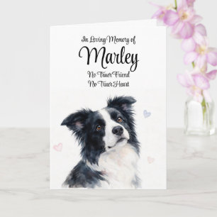 Dog Sympathy Personalized Name Border Collie Card