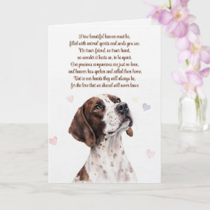 Dog Sympathy Pointer Hunting Dog  Card