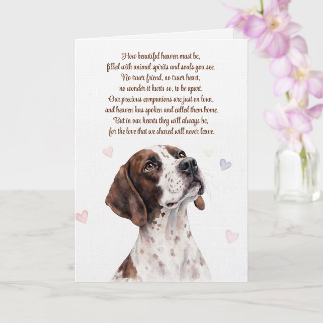 Dog Sympathy Pointer Hunting Dog  Card (Orchid)