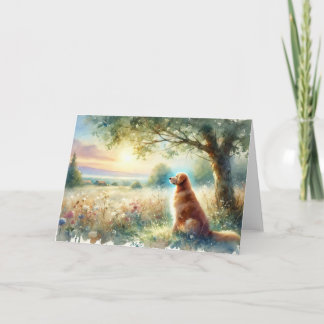 Dog Sympathy Sunrise Watercolor Card