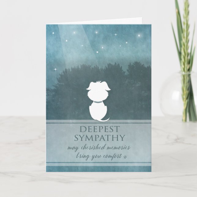 Dog Sympathy Teal Cherished Memories Bring Comfort Card (Front)