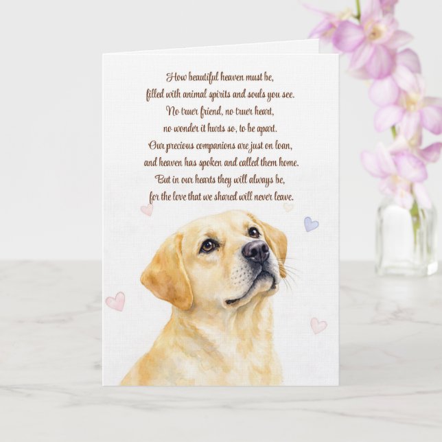 Dog Sympathy Yellow Lab Labrador Retriever  Card (Orchid)