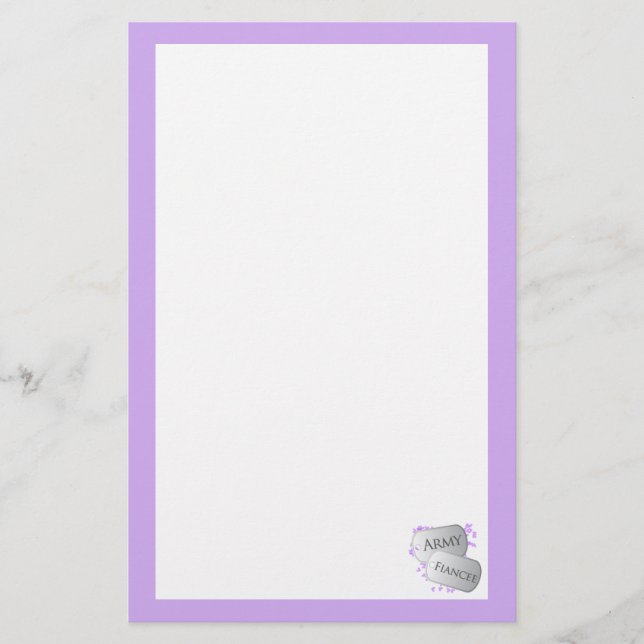 Dog Tags Army Fiancée Stationery (Front)
