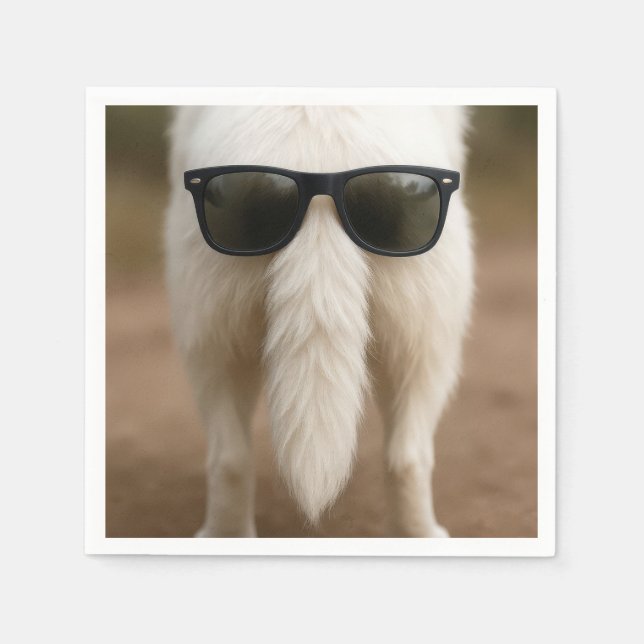 Dog Tail with Sunglasses  Napkin (Front)