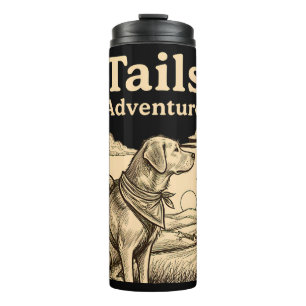 Dog Tails of Adventure Funny Dog Lover Hiking Thermal Tumbler
