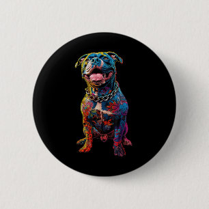 Dog Tattoos Pitbull Tattooed Colourful Tattooed Do 2 Inch Round Button