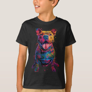Dog Tattoos Pitbull Tattooed Colourful Tattooed Do T-Shirt