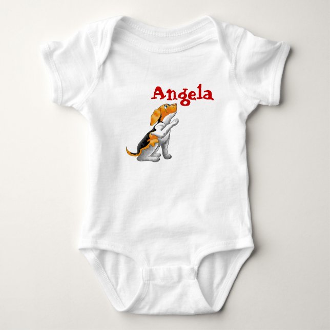 dog telescope baby bodysuit (Front)
