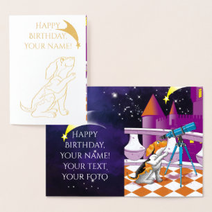 dog telescope foil card