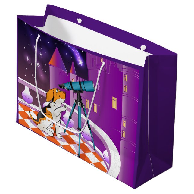 dog telescope large gift bag (Front Angled)