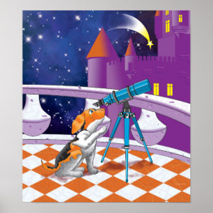 dog telescope poster