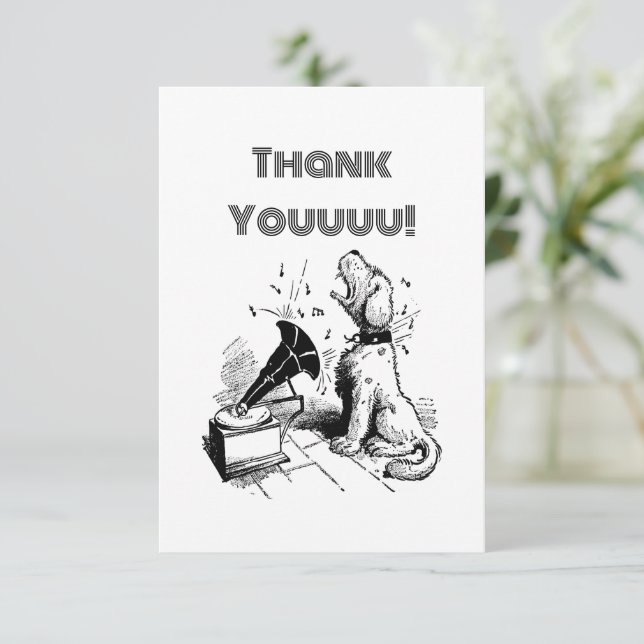 Dog Thank You Card, Custom Greeting, Funny Card (Standing Front)