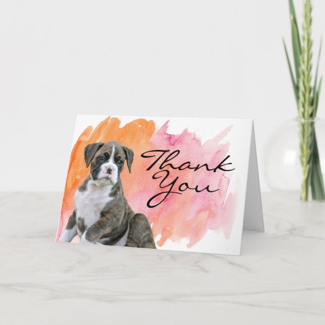 Dog Thank You Cards - Brindle Boxer Dog (Front)