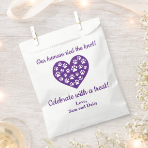 Dog Thank You Wedding Cookie Pet Treat Pup Purple Favour Bag