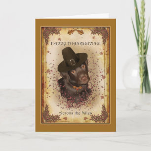 Dog Thanksgiving Across the Miles Greeting Card