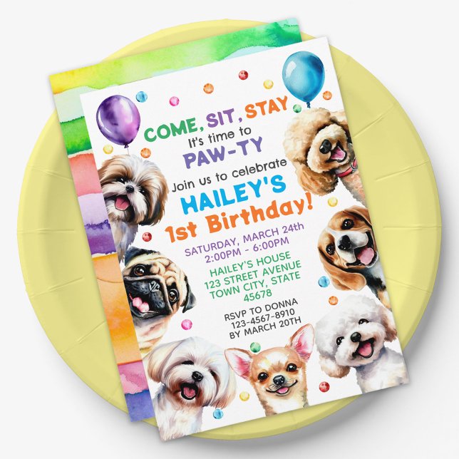 Dog Theme Birthday Party Invitation (Creator Uploaded)