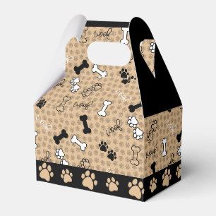 Dog Theme Paw Print Favor Box