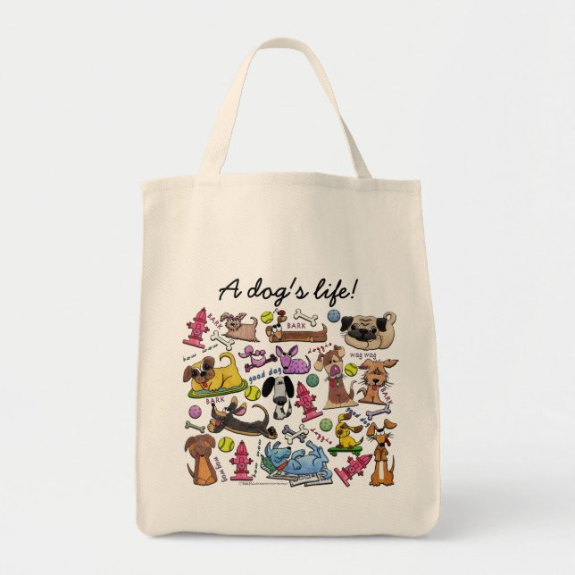 Dog Themed Collage Tote Bag (Front)