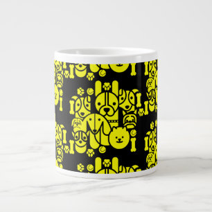 Dog Themed Patterned Large Coffee Mug