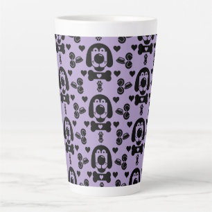 Dog Themed Patterned Latte Mug