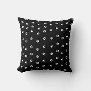 Dog themed paw printed throw pillow