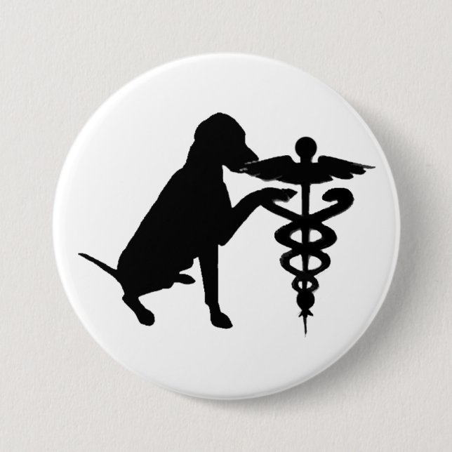 DOG THERAPY HOSPITAL 3 INCH ROUND BUTTON (Front)