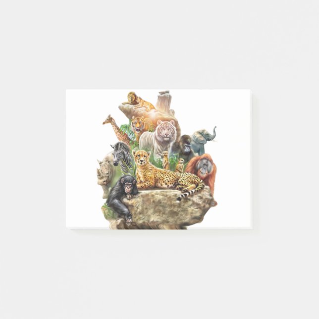 Dog Tiger Lion Animal Forest Animals meeting Post-it Notes (Front)