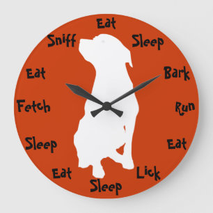 Dog Time Large Clock