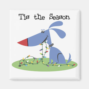 Dog Tis the Season Holiday Tshirts and Gifts Magnet