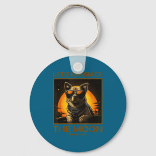 Dog Total Solar Eclipse Embrace Keychain