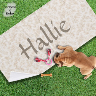 Dog Towel - Ivory Botanical, Personalized 