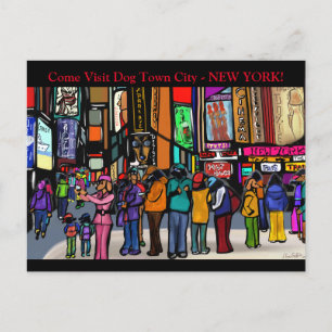 Dog Town City - NEW YORK Holiday Postcard