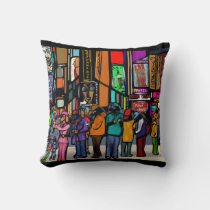 Dog Town City - NEW YORK Throw Pillow