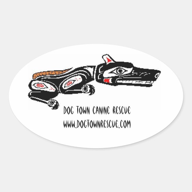 Dog Town Tribal Oval Sticker (Front)