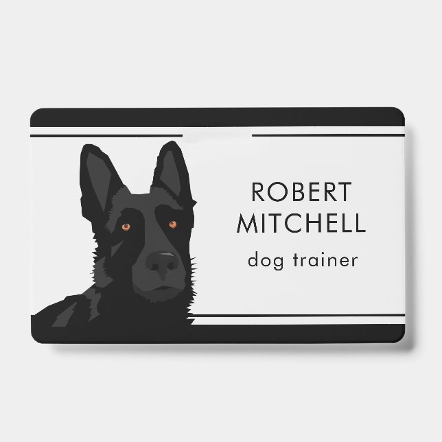 Dog Trainer Black German Shepherd Badge (Front)