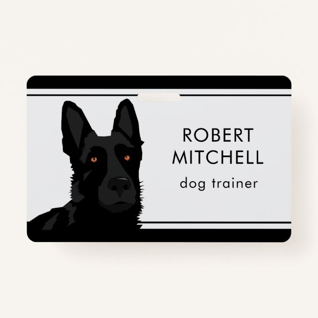 Dog Trainer Black German Shepherd Badge (Front)