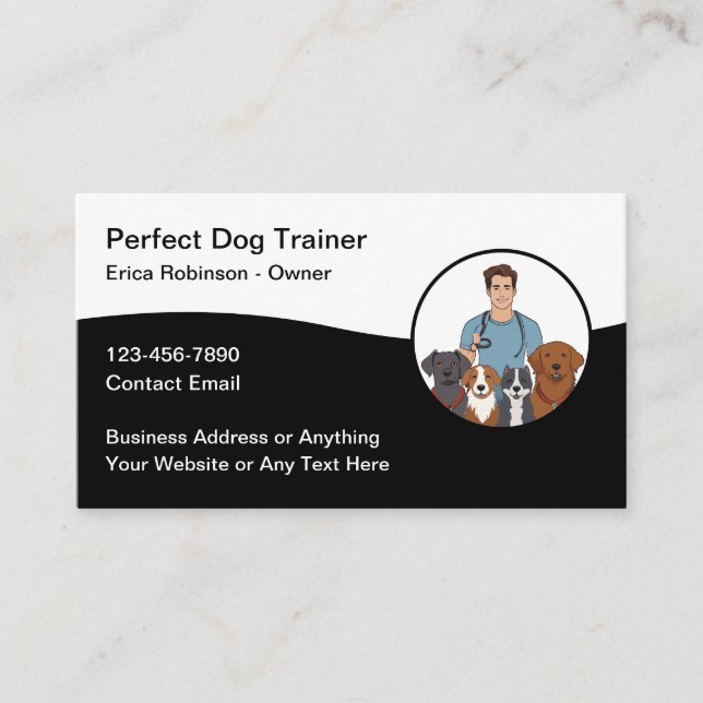 Dog Trainer Business Cards Modern (Front)