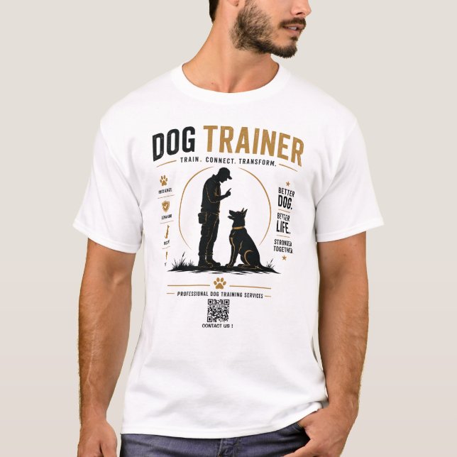 Dog Trainer Custom T-Shirt with QR Code (Front)
