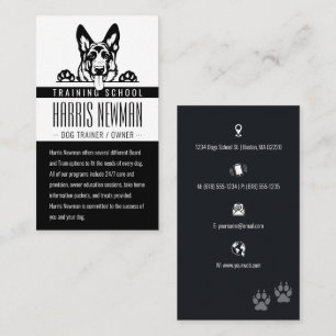 Dog Trainer   Dog Training School Black Business Card