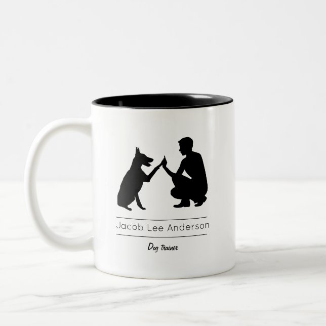 Dog trainer / Dog training Two-Tone Coffee Mug (Left)