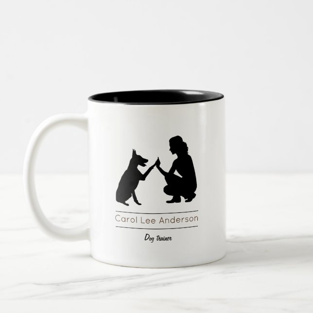 Dog trainer / Dog training Two-Tone Coffee Mug (Left)