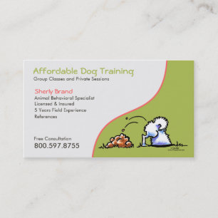 Dog Trainer Pet Business Naughty Samoyed Business Card
