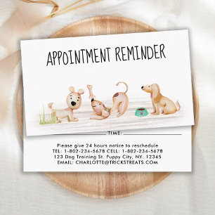 Dog Trainer Pet Sitter Dog Groomer Reminder  Appointment Card