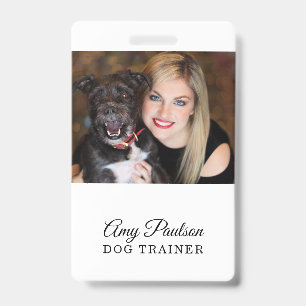 Dog Trainer Photo Pet Services Badge