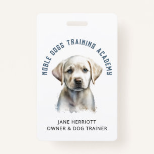 Dog Trainer Puppy Photo QR Code Badge