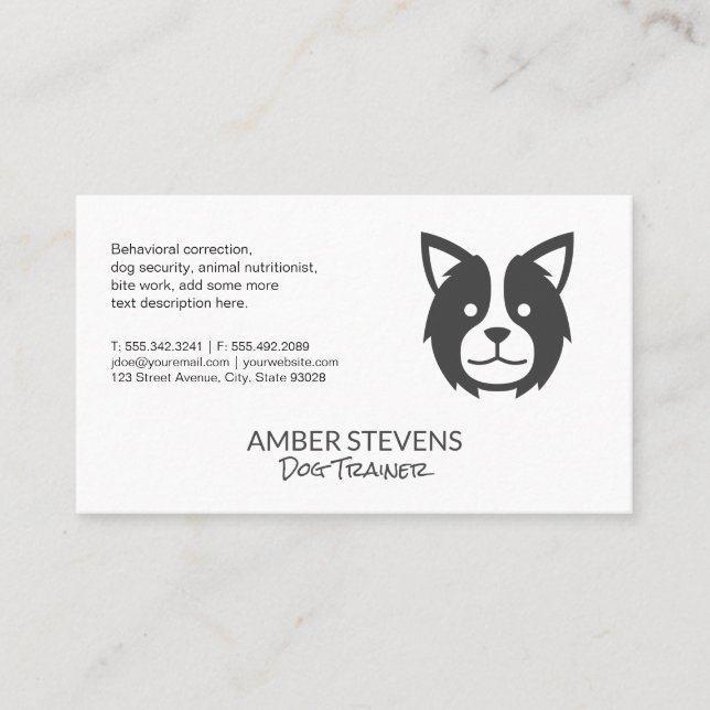 Dog Trainer | Sitter | Dog Icon Business Card (Front)