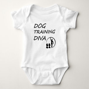 DOG TRAING DIVA BLACK AND WHITE BABY BODYSUIT