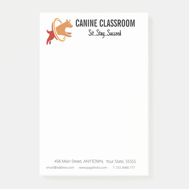 Dog Training Business Custom  Post-it Notes (Front)