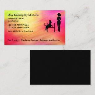 Dog Training Colorful Business Cards